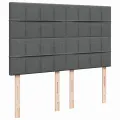 cadre de lit avec matelas Gris foncé 140x200cm Tissu