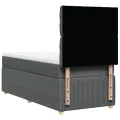 cadre de lit avec matelas Gris foncé 80x200 cm Tissu