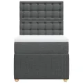 cadre de lit avec matelas Gris foncé 80x200 cm Tissu