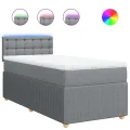 cadre de lit avec matelas gris clair 80x200 cm tissu