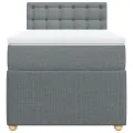 cadre de lit avec matelas gris clair 80x200 cm tissu