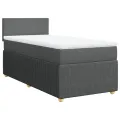 cadre de lit avec matelas Gris foncé 80x200 cm Tissu