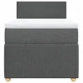 cadre de lit avec matelas Gris foncé 80x200 cm Tissu