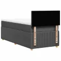 cadre de lit avec matelas Gris foncé 80x200 cm Tissu