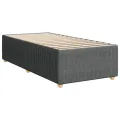 cadre de lit avec matelas Gris foncé 80x200 cm Tissu