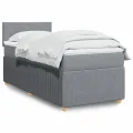 cadre de lit avec matelas gris clair 80x200 cm tissu