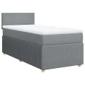 cadre de lit avec matelas gris clair 80x200 cm tissu