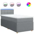 cadre de lit avec matelas gris clair 80x200 cm tissu