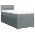 cadre de lit avec matelas gris clair 80x200 cm tissu