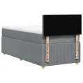 cadre de lit avec matelas gris clair 80x200 cm tissu