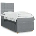 cadre de lit avec matelas gris clair 80x200 cm tissu