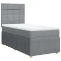 cadre de lit avec matelas gris clair 80x200 cm tissu