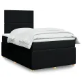 cadre de lit avec matelas noir 120x190 cm tissu