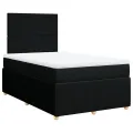 cadre de lit avec matelas noir 120x190 cm tissu