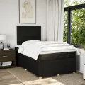 cadre de lit avec matelas noir 120x190 cm tissu