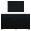 cadre de lit avec matelas noir 120x190 cm tissu