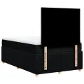 cadre de lit avec matelas noir 120x190 cm tissu