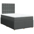 cadre de lit avec matelas gris foncé 120x190cm tissu