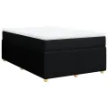 cadre de lit avec matelas noir 120x190 cm tissu