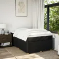 cadre de lit avec matelas noir 120x190 cm tissu