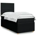 cadre de lit avec matelas Noir 90x200 cm Tissu