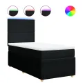 cadre de lit avec matelas Noir 90x200 cm Tissu