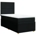 cadre de lit avec matelas Noir 90x200 cm Tissu