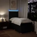 cadre de lit avec matelas Noir 90x200 cm Tissu