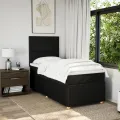 cadre de lit avec matelas Noir 90x200 cm Tissu
