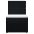 cadre de lit avec matelas Noir 90x200 cm Tissu