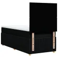cadre de lit avec matelas Noir 90x200 cm Tissu