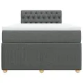 cadre de lit avec matelas gris foncé 120x190cm tissu