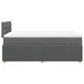 cadre de lit avec matelas gris foncé 120x190cm tissu