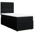 cadre de lit avec matelas Noir 90x200 cm Tissu