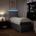 cadre de lit avec matelas Gris clair 100x200cm Tissu