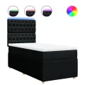 cadre de lit avec matelas Noir 90x200 cm Tissu