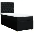 cadre de lit avec matelas Noir 90x200 cm Tissu