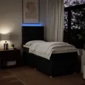 cadre de lit avec matelas Noir 90x200 cm Tissu
