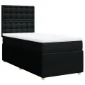 cadre de lit avec matelas Noir 100x200 cm Tissu
