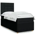 cadre de lit avec matelas Noir 100x200 cm Tissu