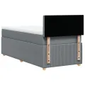cadre de lit avec matelas Gris clair 90x200 cm Tissu