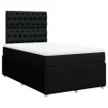 cadre de lit avec matelas noir 120x190 cm tissu