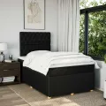 cadre de lit avec matelas noir 120x190 cm tissu