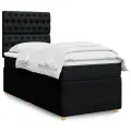 cadre de lit avec matelas Noir 100x200 cm Tissu
