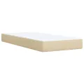 cadre de lit avec matelas Crème 100x200 cm Tissu