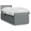 cadre de lit avec matelas Gris clair 90x200 cm Tissu
