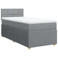 cadre de lit avec matelas Gris clair 90x200 cm Tissu