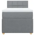 cadre de lit avec matelas Gris clair 90x200 cm Tissu