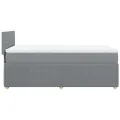 cadre de lit avec matelas Gris clair 90x200 cm Tissu