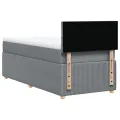 cadre de lit avec matelas Gris clair 90x200 cm Tissu